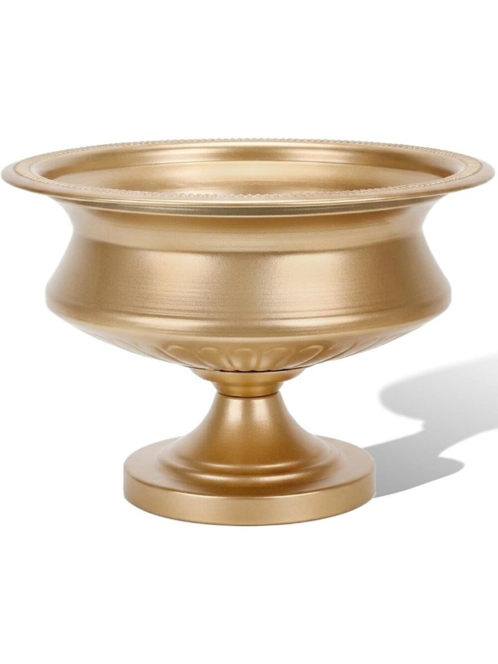 Elegant Gold Urn Vase 8" H - Classic Metal Trumpet Flower Pot for Weddings